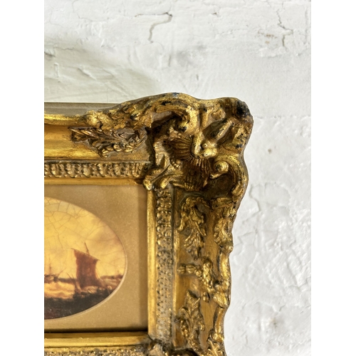 262 - A 19th century style gilt framed print of sailing ships - approx. 22cm high x 27cm wide