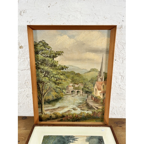 269C - Three framed original paintings, watercolour titled Sullington Farm by John E. Marshall circa 1965, ... 