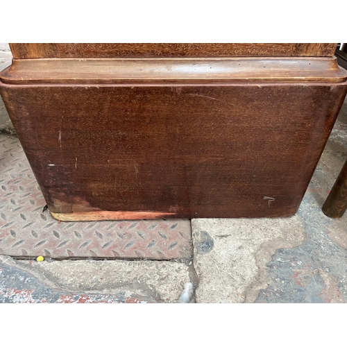 186 - A 1930s mahogany cased grandfather clock - approx. 197cm high x 54cm wide x 27cm deep