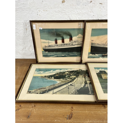 269D - Four framed French prints, two Le Havre and two Le Paquebot