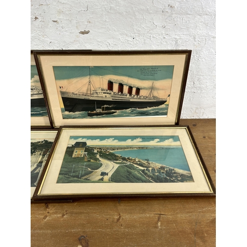 269D - Four framed French prints, two Le Havre and two Le Paquebot