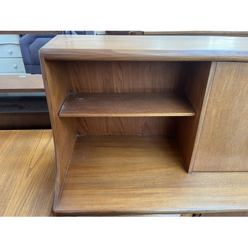 187 - A Younger teak highboard - approx. 131cm high x 144cm wide x 46cm deep