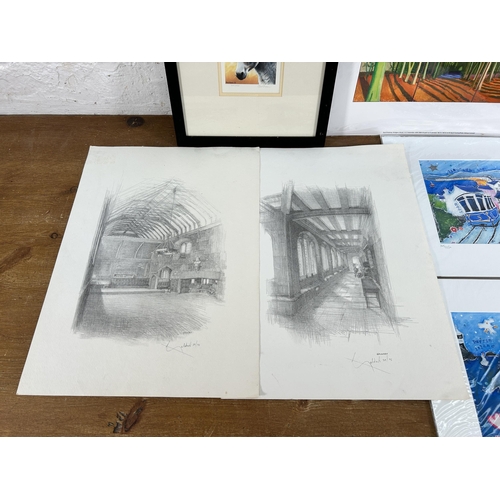 274 - Six prints to include Paul Dyson pencil signed limited edition no. 34/450 donkey scene, two Geldart ... 