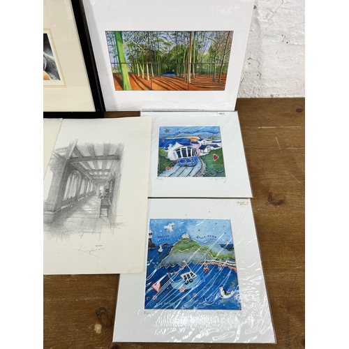 274 - Six prints to include Paul Dyson pencil signed limited edition no. 34/450 donkey scene, two Geldart ... 