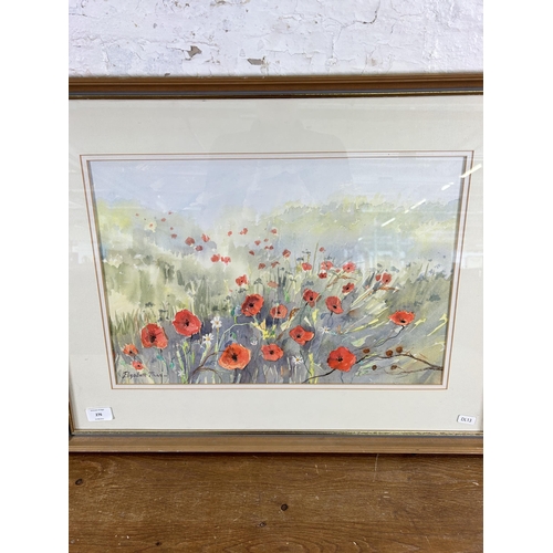 276 - A framed Elizabeth Parr watercolour titled Poppies - approx. 51cm high x 66cm wide