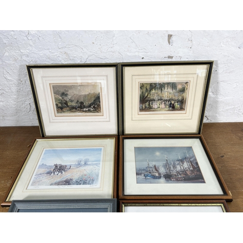 277 - Seven framed prints to include Daisy Barnes The First Furrow pencil signed limited edition no. 173/9... 