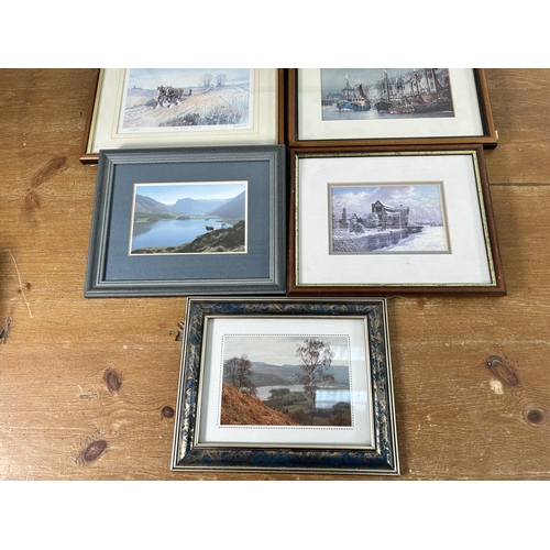 277 - Seven framed prints to include Daisy Barnes The First Furrow pencil signed limited edition no. 173/9... 