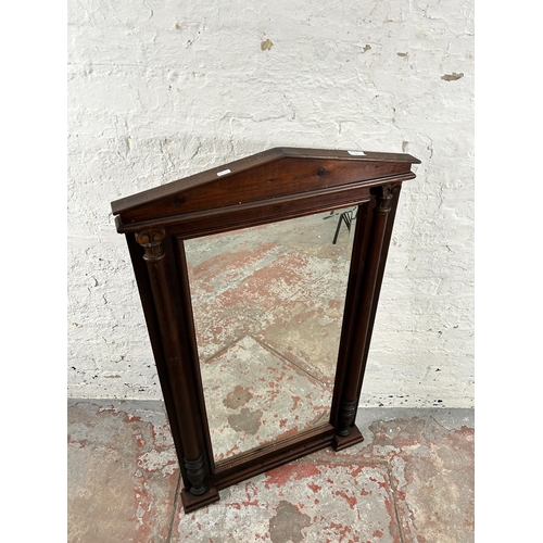 281 - A 19th century style pine framed bevelled edge wall mirror - approx. 115cm high x 68cm wide