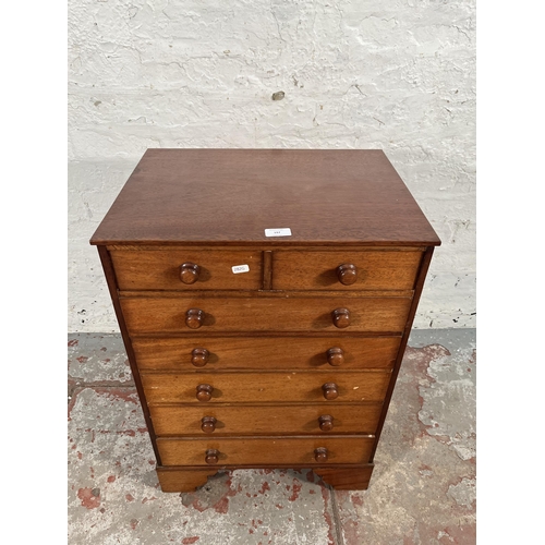 197 - A mahogany miniature chest of two short over five long drawers - approx. 72cm high x 50cm wide x 37c... 