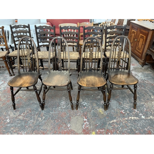 227 - Four elm dining chairs