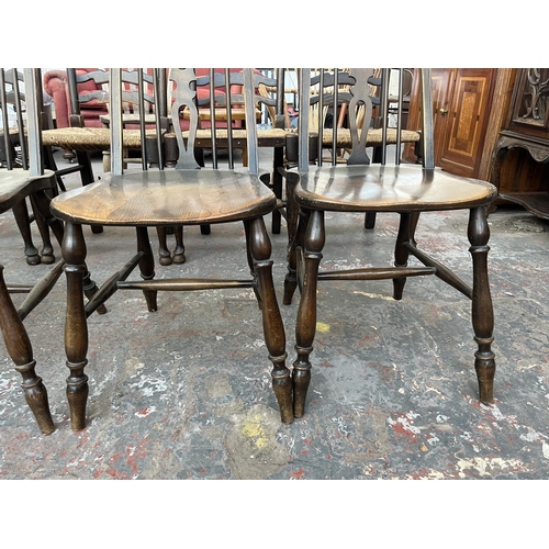 227 - Four elm dining chairs