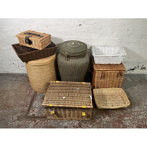 147 - Eight wicker baskets