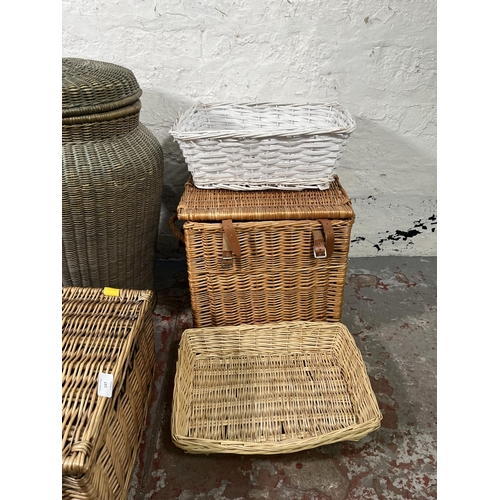 147 - Eight wicker baskets