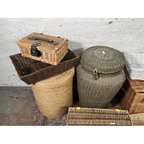 147 - Eight wicker baskets