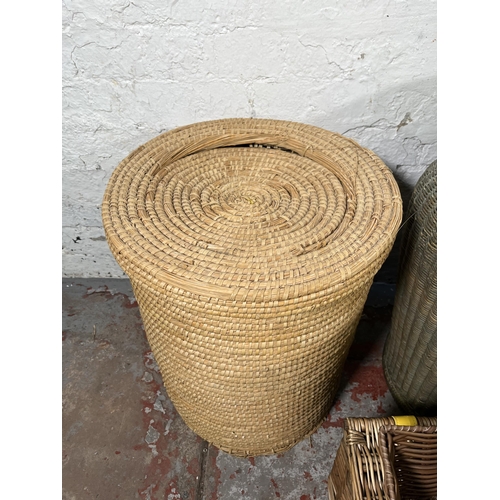 147 - Eight wicker baskets