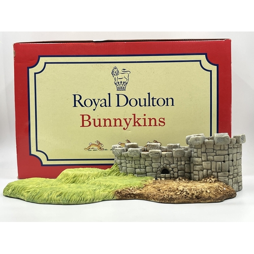 282 - Eight Royal Doulton Bunnykins The Robin Hood Collection figurines, Friar Tuck DB246, Little John DB2... 