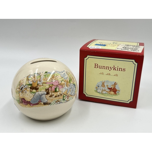 283 - Six pieces of Royal Doulton Bunnykins bone china