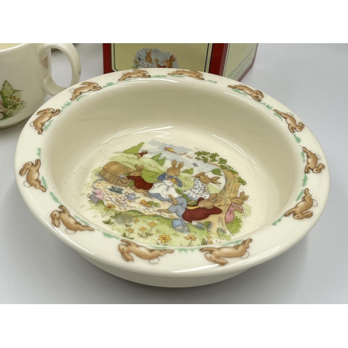 283 - Six pieces of Royal Doulton Bunnykins bone china