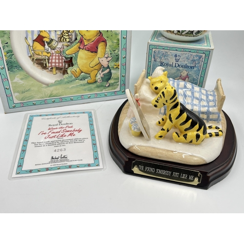 286 - Four items of Royal Doulton The Winnie-the-Pooh Collection china to include three piece children's s... 