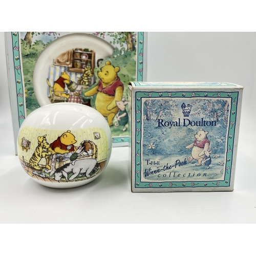 286 - Four items of Royal Doulton The Winnie-the-Pooh Collection china to include three piece children's s... 