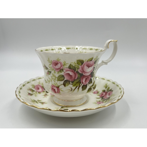 306 - A Royal Albert Flower of the Month Series Roses (June) bone china trio