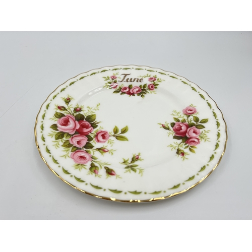 306 - A Royal Albert Flower of the Month Series Roses (June) bone china trio