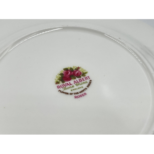 306 - A Royal Albert Flower of the Month Series Roses (June) bone china trio