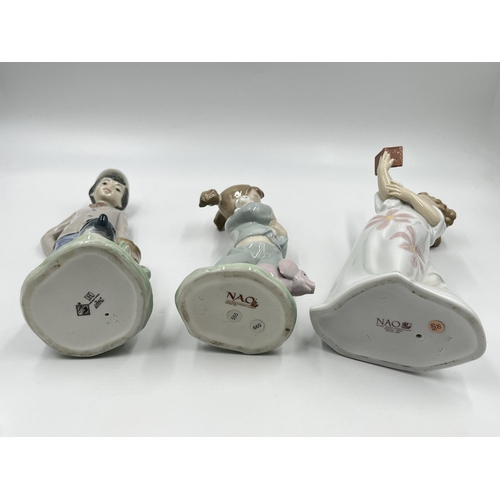 315 - Five Nao porcelain figurines to include no. 1139 Sleepy Head, no. 1108 My Rag Doll etc.