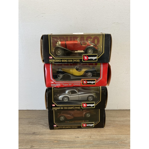 408 - Nine boxed diecast model vehicles, five Lledo Days Gone and four Bburago together with two vintage m... 