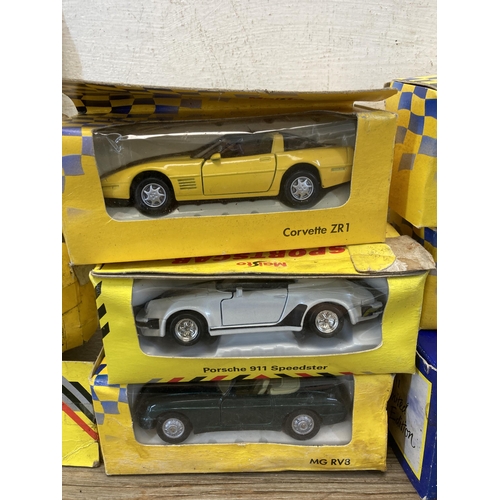 417 - Nine boxed die cast model vehicles, eight Maisto Supercar collection and one Corgi Mini Limited Edit... 