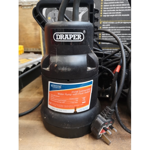 815 - Two Draper 240v items, one Submersible water pump and one Expert plunge router