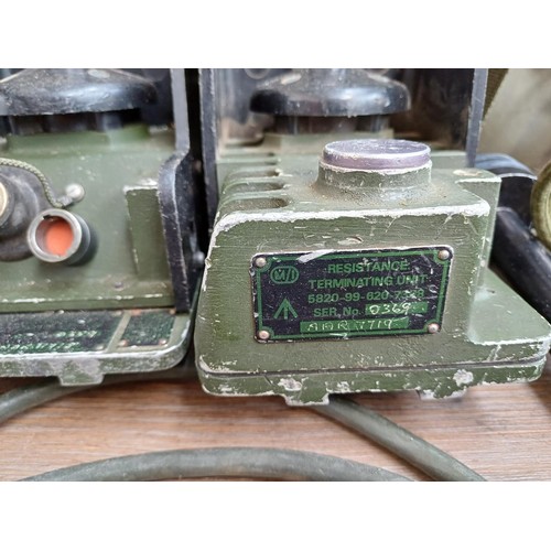 588 - A cased military HF-156 manpack wireless transceiver with accessories to include ADMY Patt. No. 7681... 