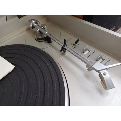 597 - A Panasonic SG-3220 stereo music centre comprising two speed turntable, Dolby cassette deck, three b... 