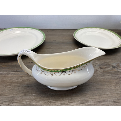 343 - Five pieces of H & K Tunstall tableware, two tureens, one sauceboat and two serving plates