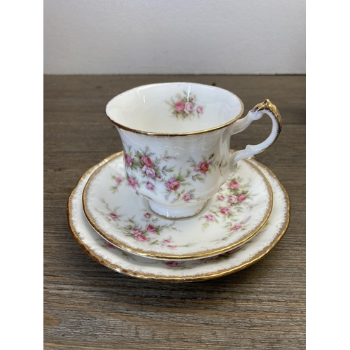 349 - A collection of Paragon Victoriana Rose china to include coffee pot, teacups, saucers, side plates e... 