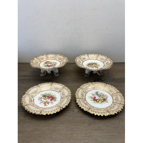 352 - A collection of 19th century and later ceramics and glassware to include two hand painted opaque gla... 