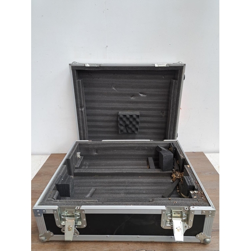 637 - An NSP foam lined flight case - approx. 73cm x 60cm x 30cm