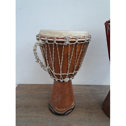 639 - Two Djembe hand drums