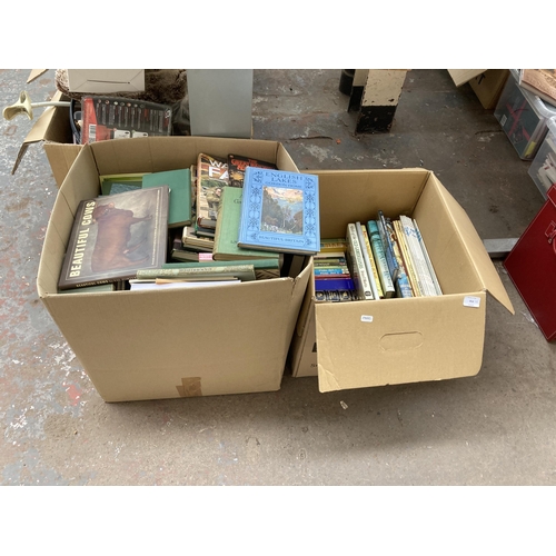 954 - Two boxes containing 19th century and later books to include Charles Dickens Little Nell dated 1890,... 