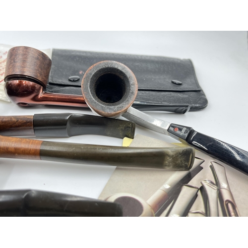 2268 - A collection of smoking pipes to include Polo Piper Briars, Alco Universal, Falcon etc. together wit... 