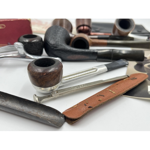 2268 - A collection of smoking pipes to include Polo Piper Briars, Alco Universal, Falcon etc. together wit... 