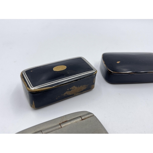 2269 - Five 19th century and later snuff boxes