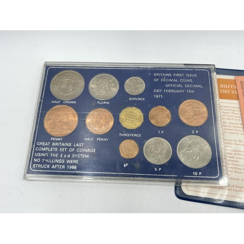 2294 - A collection of worldwide coins and bank notes to include 1876 silver five francs, 1941 United State... 