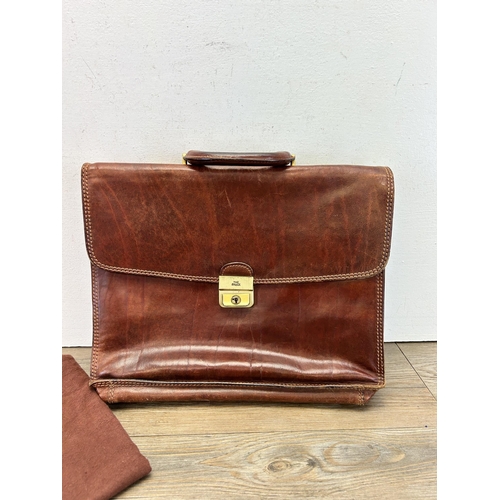 450 - A The Bridge brown leather satchel with dust cover