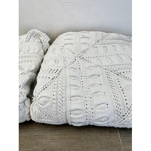 452 - Two Victorian crochet blankets