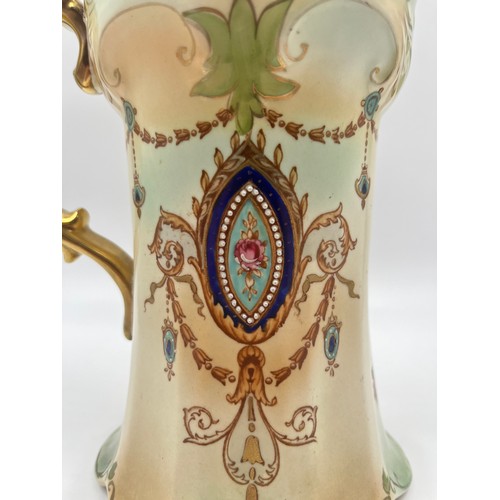 307A - An Edwardian S. Fielding & Co. Crown Devon hand painted jug, circa 1910 - approx. 20cm high