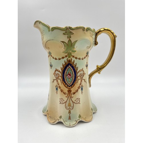 307A - An Edwardian S. Fielding & Co. Crown Devon hand painted jug, circa 1910 - approx. 20cm high