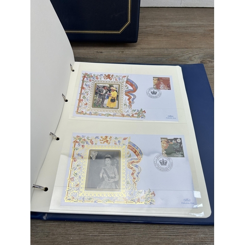 469 - Three First Day cover albums, two The Queen's Golden Jubilee and one 22ct Golden Replicas of British... 