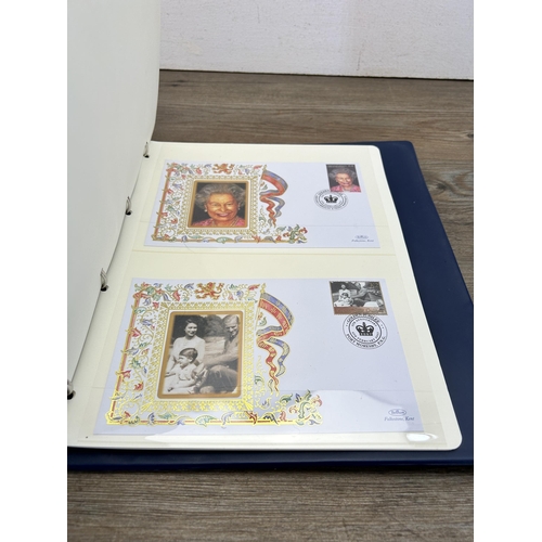 469 - Three First Day cover albums, two The Queen's Golden Jubilee and one 22ct Golden Replicas of British... 