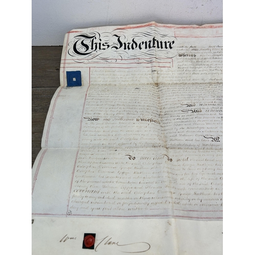 470 - Three 19th century items, one indenture dated 4th January 1868, one Holy Bible and one Bunyan's Pilg... 